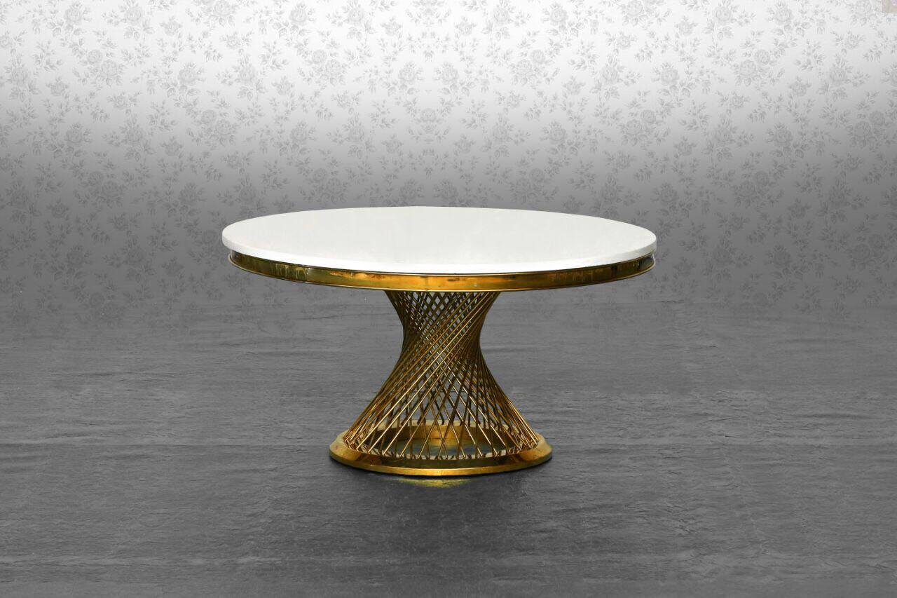S 01 White Gold Round Table Dubai Wedding Chair Rental Lwr